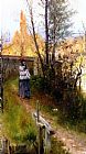 Carl Larsson Karin I Grez, Hostmotiv painting